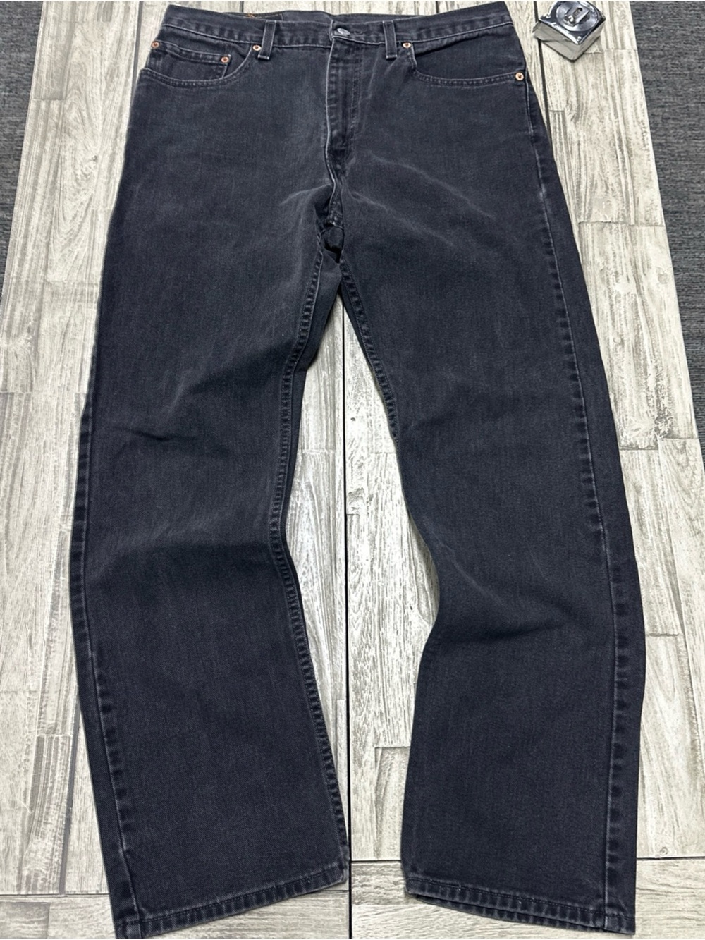 Vintage 2001 Levi's 505 Jeans 34x32 Black Regular Fit Straight Leg USA Y2K